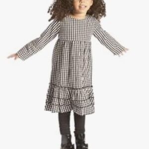 Black and White Checkered Kids Dress Size 5